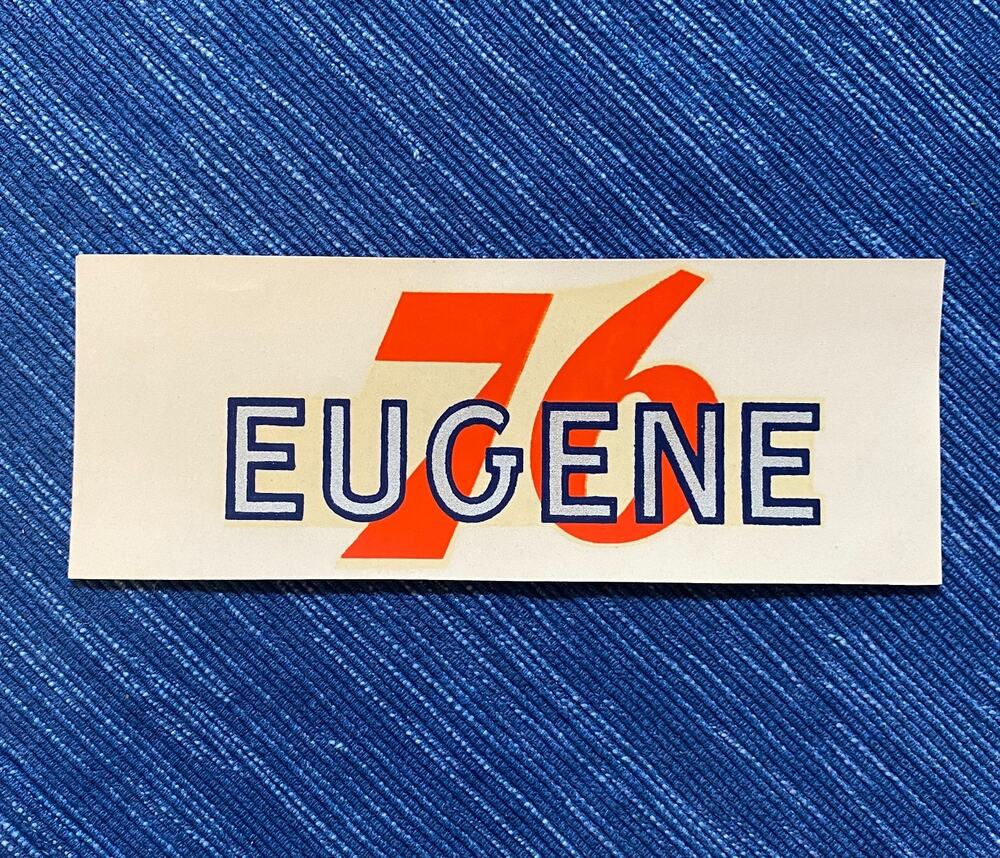 Vintage Union 76 Oil Eugene Oregon Gas Station Water Decal Travel Souvenir